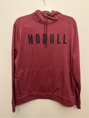 NOBULL Spellout Hoodie Men's Size XL Maroon Athletic Activewear